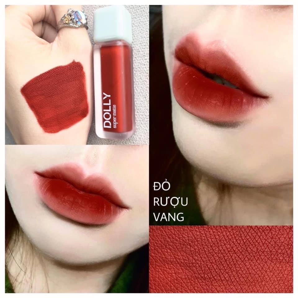 Son Lì Son Kem SUPER MATTE Không Chì Cao Cấp Chính Hãng Màu Đỏ vang