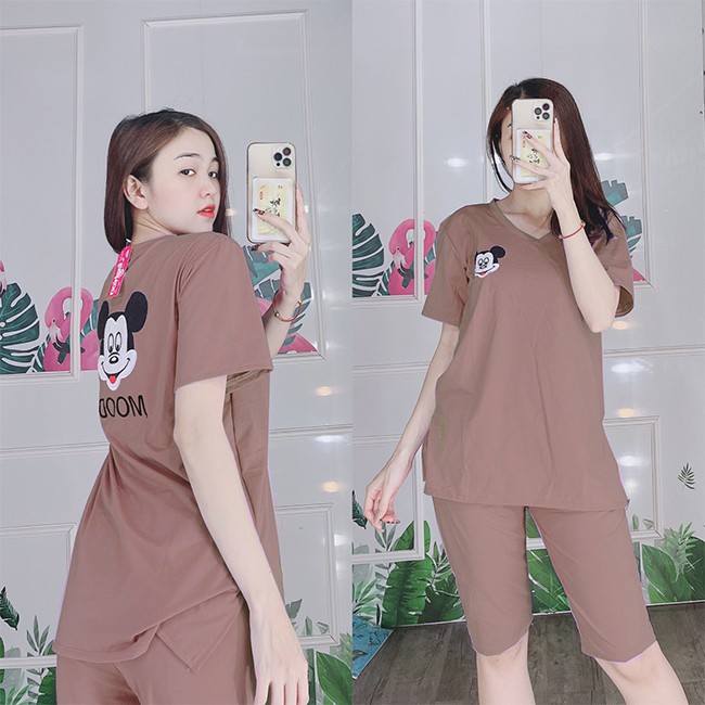 Đồ bộ nữ bộ mặc nhà bigsize bộ mặc nhà sau sinh dễ thương thun cotton 35% A043 - Diễm Quỳnh