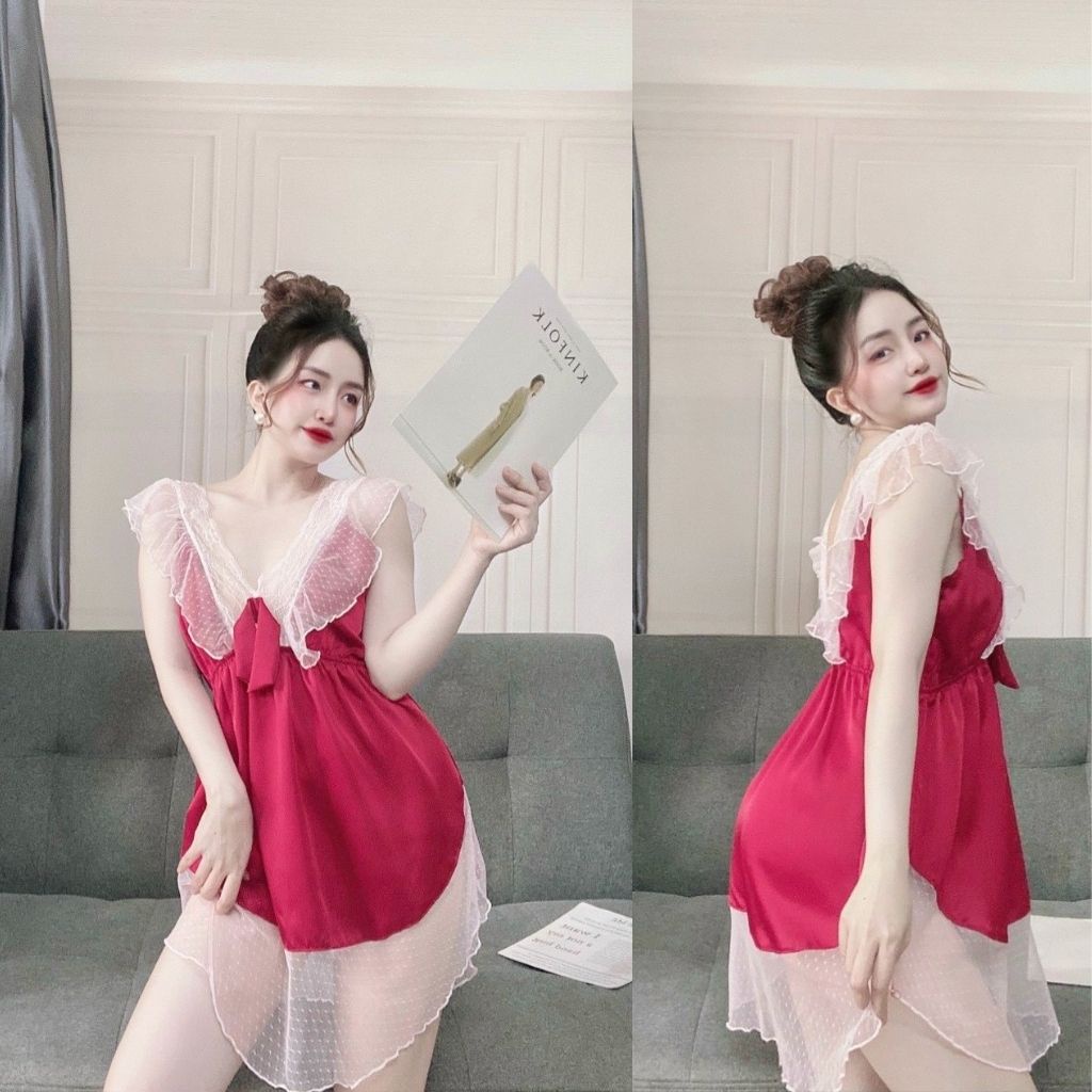 Váy ngủ sexy ❣️FREE SHIP❣️ Đầm ngủ sexy lụa Satin Chất Siêu Mát Dáng Siêu Xinh