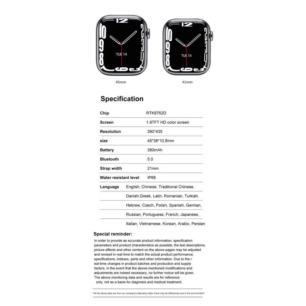 Đồng Hồ Thông Minh Dtno.1 7 GPS IP68 Bluetooth 1.9 inch TFT 380mAh Và Phụ Kiện