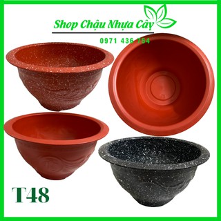 Chậu nhựa truyền thông t48. giả đá, trồng sen, trồng cây