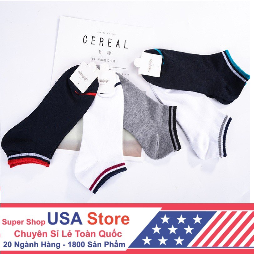 Đôi Tất Chân CỔ NGẮN SỌC Loại 1 V7 Dành Cho Bạn Gái