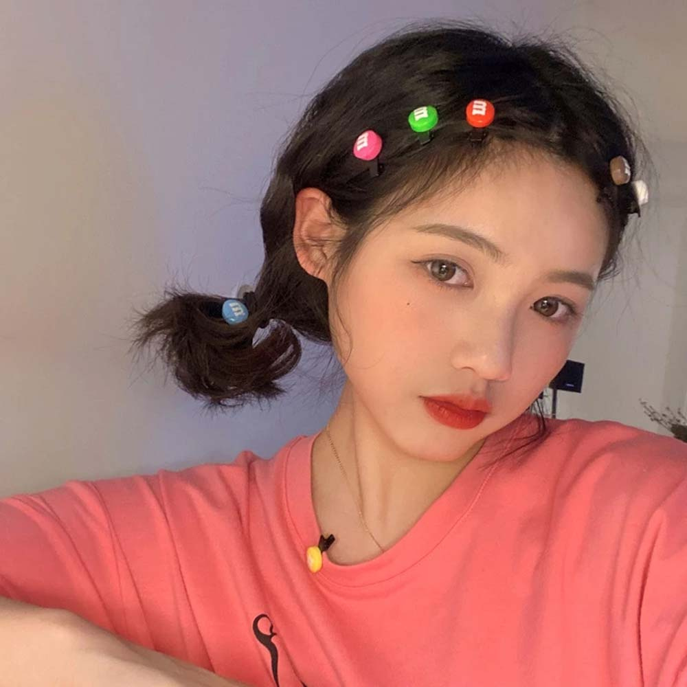 Set 5 Kẹp Tóc Hình Chữ Đơn Giản Dễ Thương Nhiều Màu Sắc Phong Cách Hàn Quốc Cho Nữ