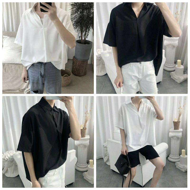 Sơ mi Lụa tay lỡ style Hàn Quốc (Unisex)