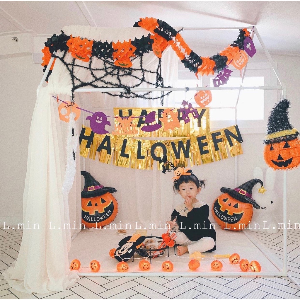 Dây đèn trái bí ngô Halloween by L.min