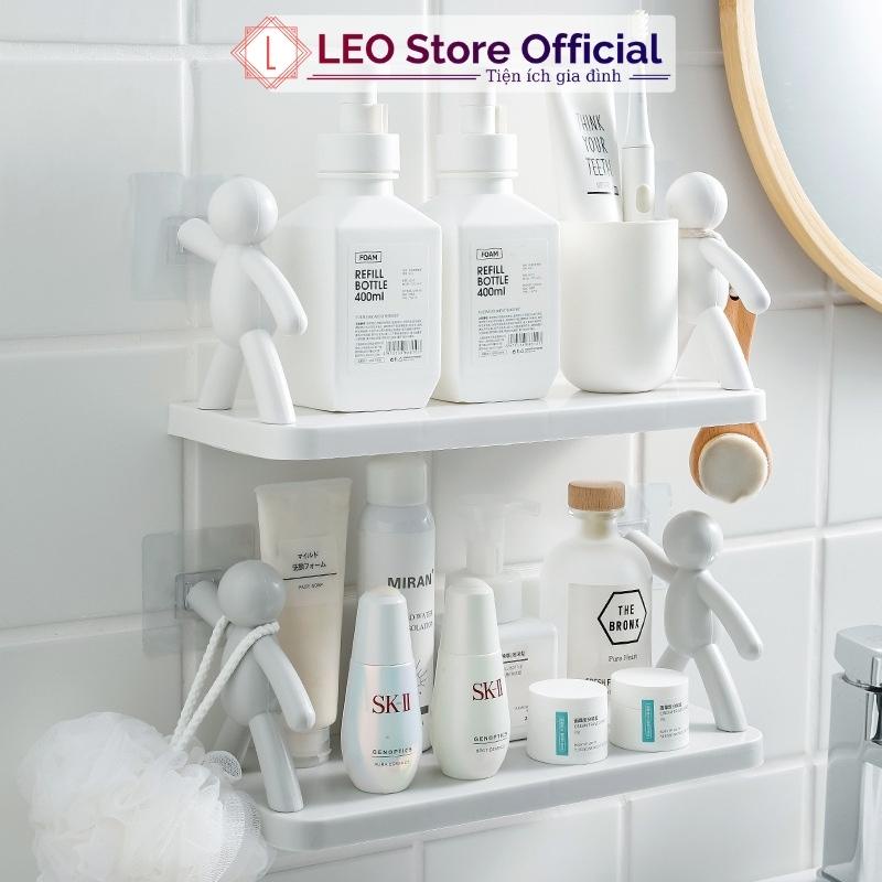 Kệ treo tường đựng gia vị dụng cụ bếp kệ nhà tắm dán tường để đồ đa năng bằng sắt không cần khoan đục.