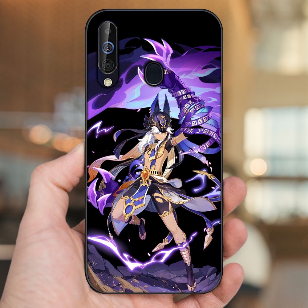 Ốp lưng Samsung A8s, A60, M30 viền đen in hình Cyno Genshin Impact