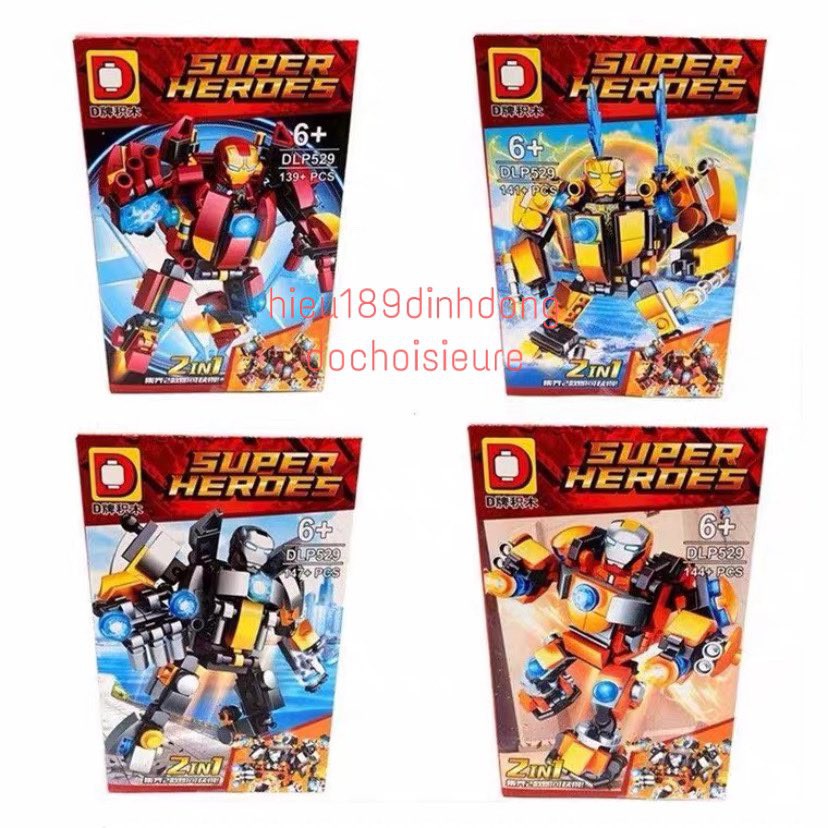 Lắp ráp xếp hình Siêu anh Hùng Ironman DLP529: Người Sắt Biến Đổi Bộ Giáp Hulkbuster