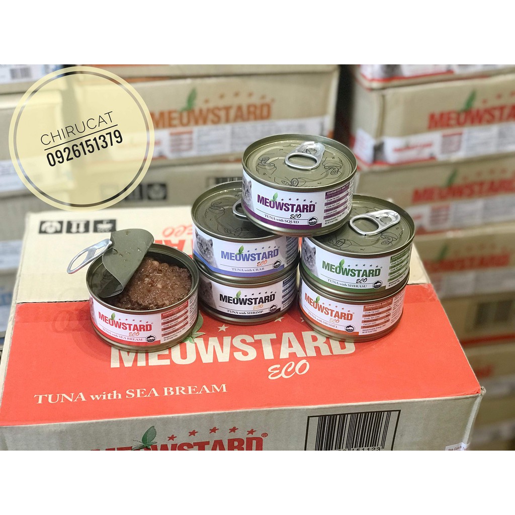 Pate Meowstard Thùng 24 Hộp 80gr,Mix Vị,Giá SIêu Rẻ SLL Cá Ngừ Xay,Súp Cá Ngừ.