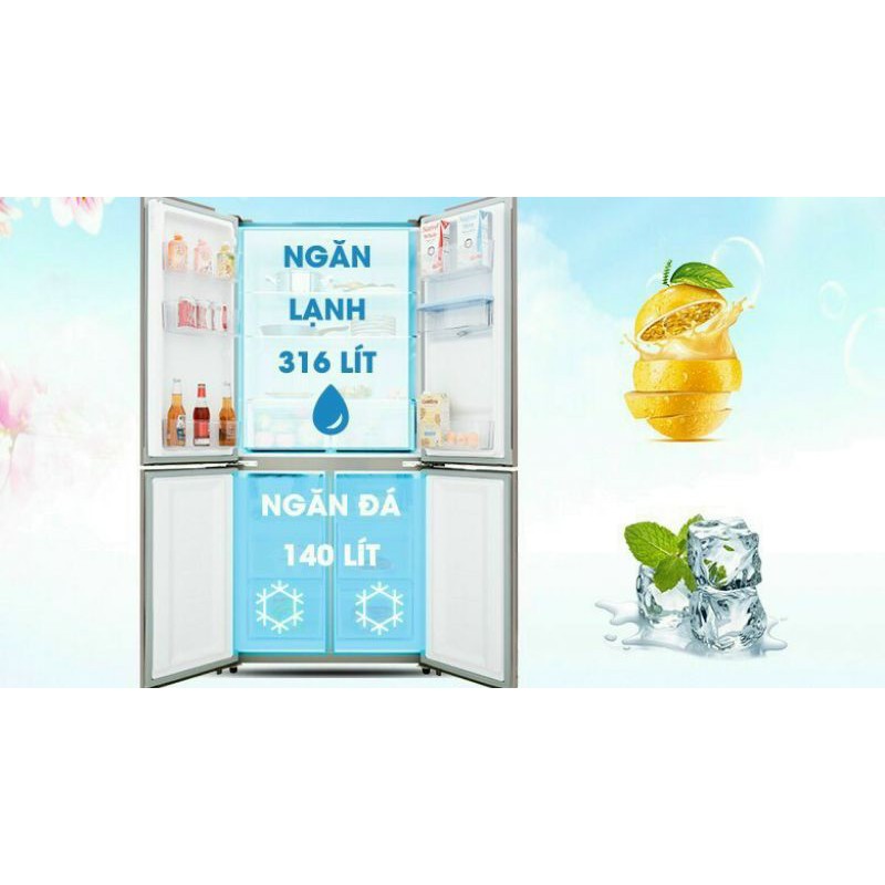 Tủ lạnh AQUA inverter 456 lít AQR-IGW525EM GB