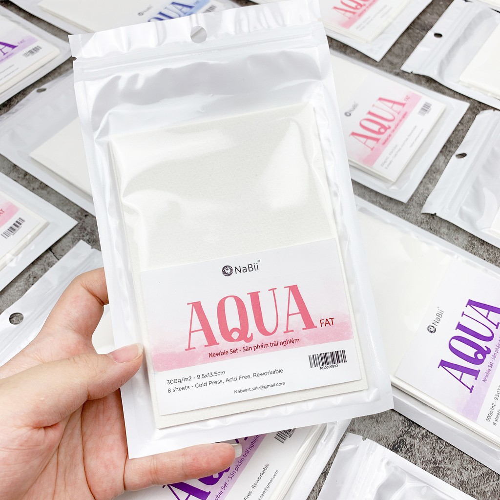 Giấy Vẽ Nabii Aqua Fat 300gsm Set 8 tờ