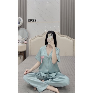 Sammy - Bộ đồ ngủ pijama tay cộc quần dài lụa latin cao cấp