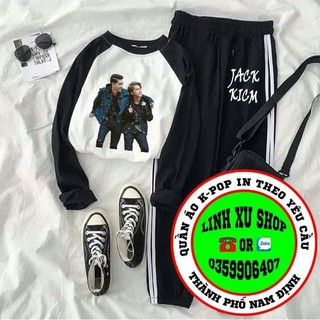 Bộ quần áo dài tay JACK K-ICM áo raplang KICM dài tay phối quần thể thao