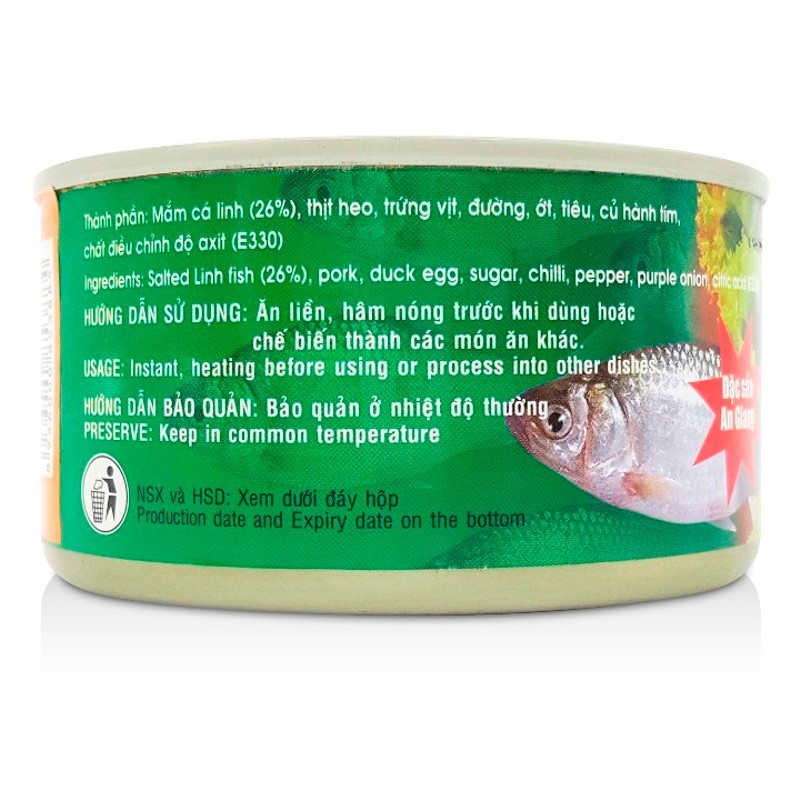 Mắm cá linh chưng trứng và thịt đóng hộp thơm ngon hiệu Antesco - HSD 24 tháng