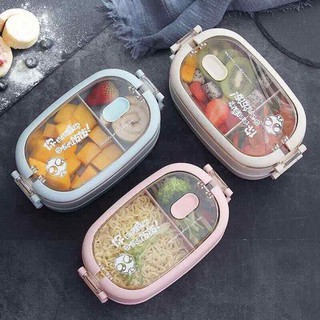 Hộp cơm lúa mạch 2 tầng