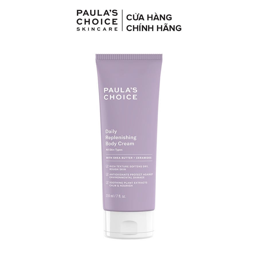 [Mã FMCGM100 - 10% đơn 500K] Kem dưỡng thể siêu mềm mịn Paula's Choice Daily Replenishing Body Cream 210ml 3450