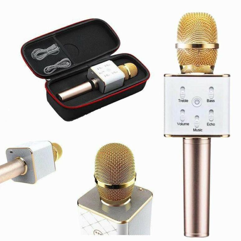 Micro karaoke Q7 Siêu ấm + tặng hộp đựng cao cấp và dây sạc