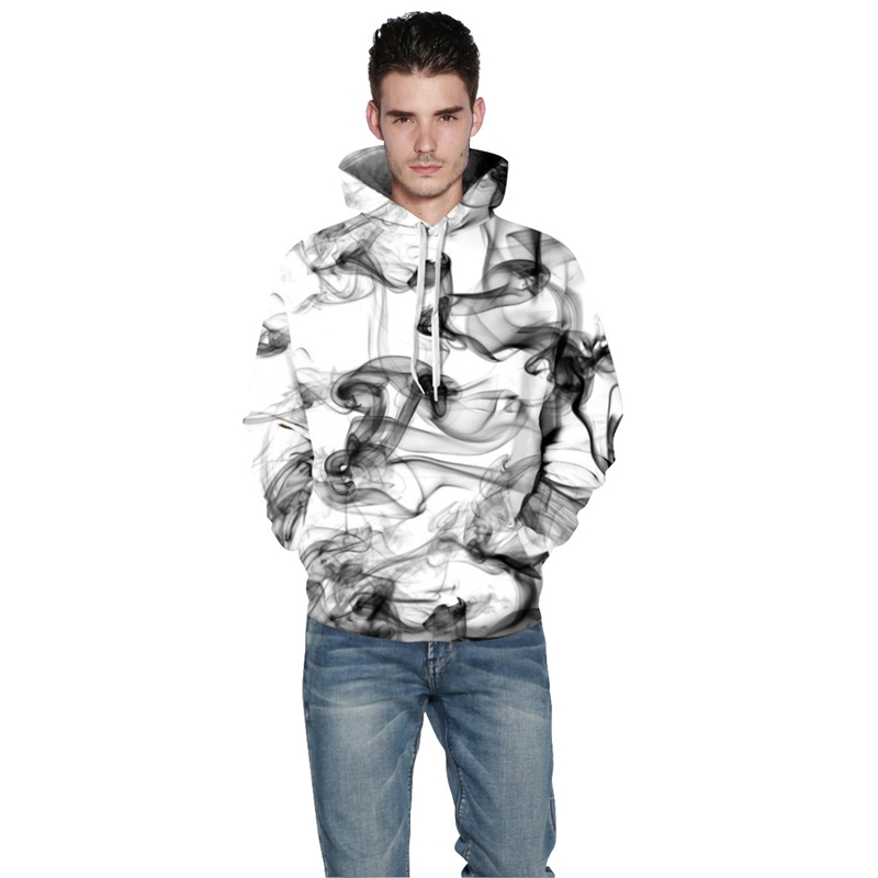 Áo hoodie cổ tròn ngắn tay họa tiết mực 3D độc đáo | BigBuy360 - bigbuy360.vn