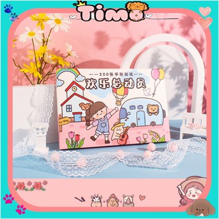 Hộp Sticker Cute Dễ Thương [Set 200 Tấm ] Stickers Hình Dán Anime Trang Trí Sổ Tay Bullet Journal Dễ Thương ST3HOP200T