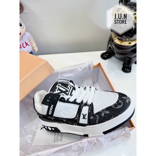 GIÀY L.V TRAINER SNEAKER WHITE BLACK LAI AU SC [ FULL BOX + FREE SHIP ]