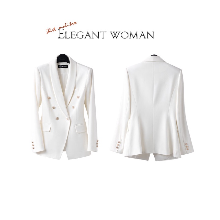 Set Vest Blazer nữ dài tay 6 khuy QUYNH DESIGN, thiết kế thanh lịch, trẻ trung