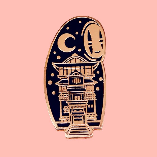 Pin cài áo ghibli vô diện Kaonashi anime Vùng đất linh hồn - GC246