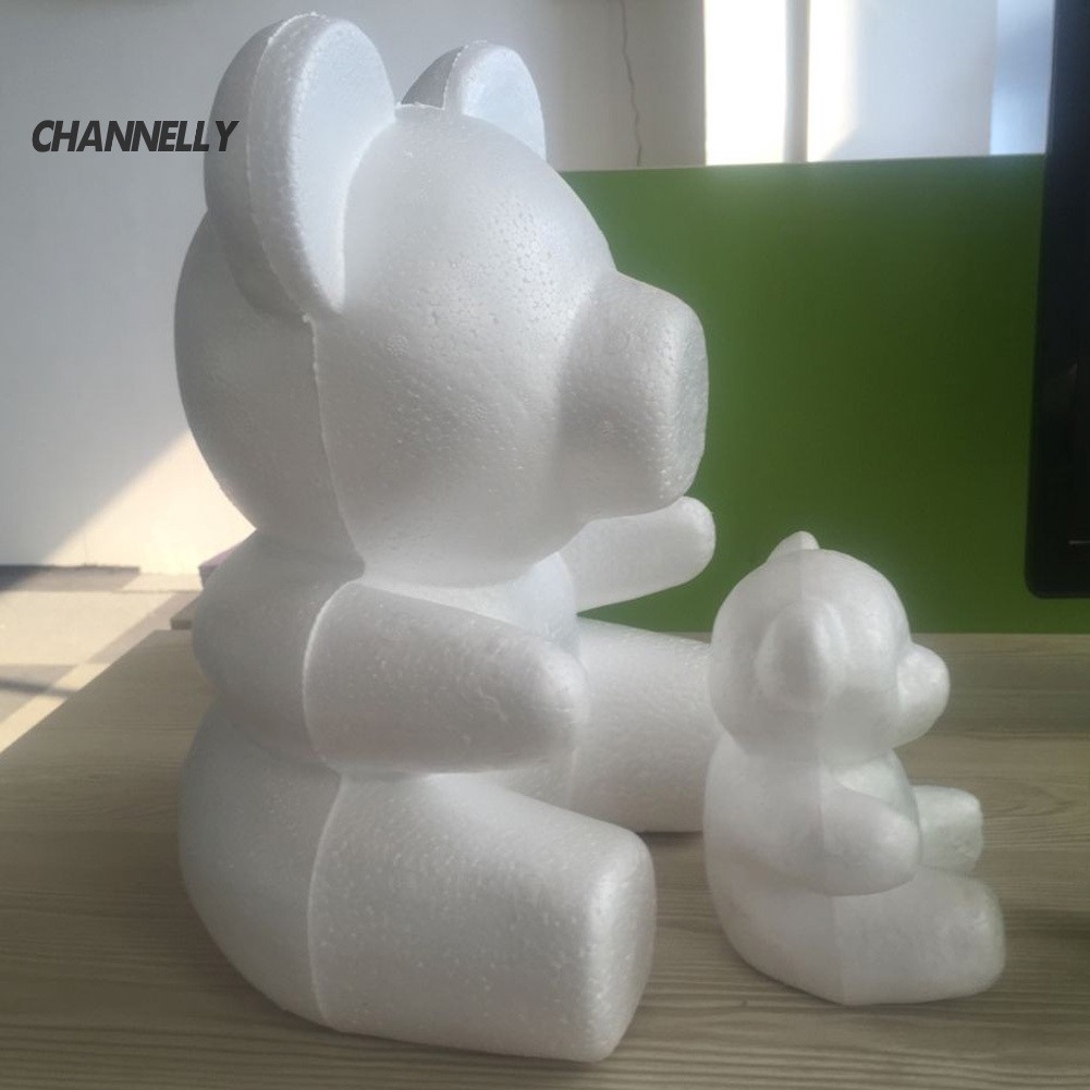Tượng gấu làm từ mút xốp dùng làm quà tặng lễ tình nhân DIY 15/20cm dễ thương