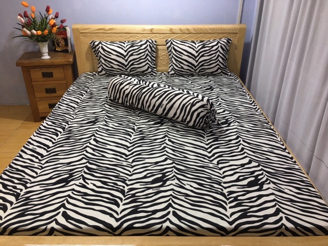 Bộ drap thun ❤️FREESHIP❤️ ga thun Hàn quốc mẫu ngựa vằn ( 1 ga,3 vỏ gối) | BigBuy360 - bigbuy360.vn