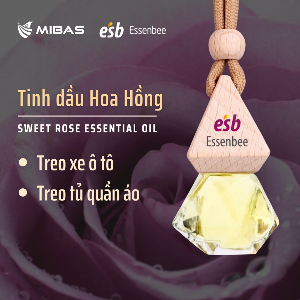 Tinh dầu Hoa Hồng Essenbee treo xe, treo tủ quần áo