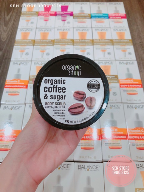 TẨY DA CHẾT ORGANIC SHOP COFFE SUGAR BODY SCRUB