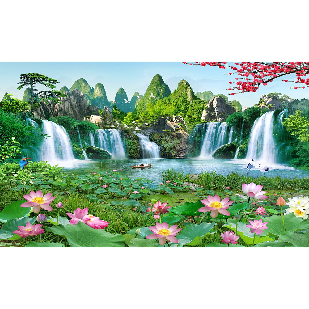 Tranh dán tường Sơn Thủy Hữu Tình - NewTM-0039