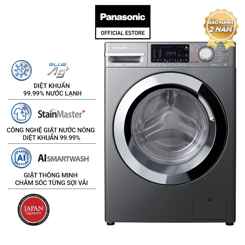 [Mã ELBAU5 giảm 5% đơn 300K] [TRẢ GÓP 0%]Máy Giặt Cửa Trước Panasonic 10KG NA-V10FX1LVT - Hàng Chính Hãng