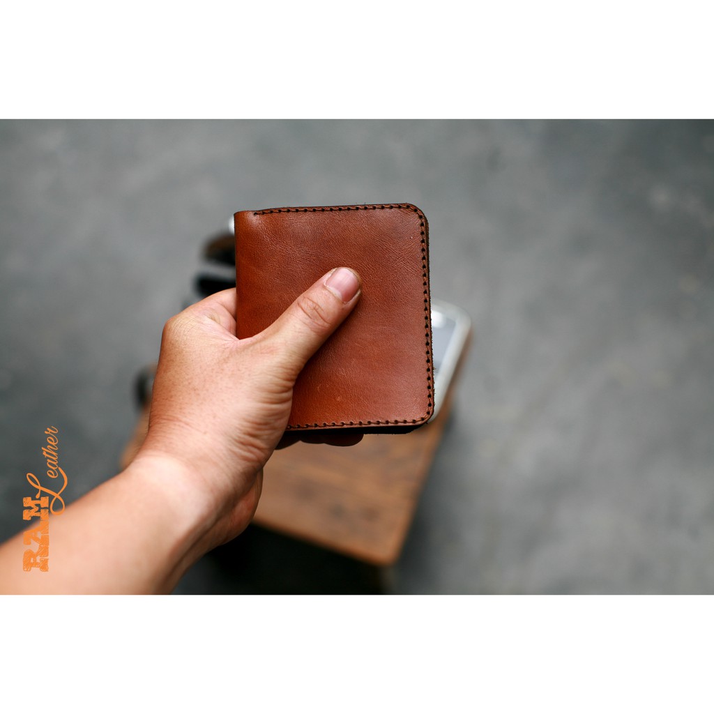 Ví nam da bò RAM Leather RAM Leather One Màu Nâu Đỏ