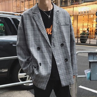Áo khoác blazer kẻ caro hàn quốc