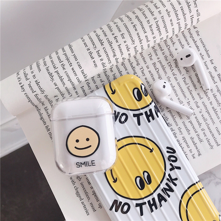 Vỏ Bảo Vệ Hộp Đựng Tai Nghe Airpods Trong Suốt In Hình Mặt Cười Dễ Thương | BigBuy360 - bigbuy360.vn