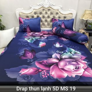 BỘ DRAP THUN LẠNH Ý 5D THÁI LAN CAO CẤP NHIỀU MẪU (INBOX CHỌN MẪU)