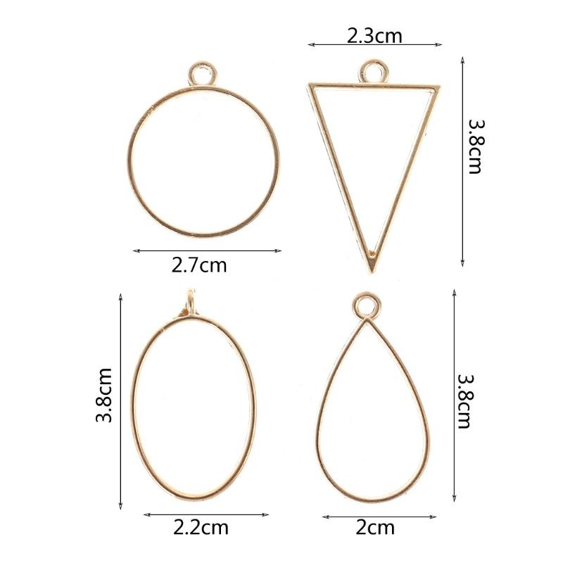 Set 12 Khung Làm Trang Sức Thủ Công Bằng Nhựa Epoxy Họa Tiết Hình Học