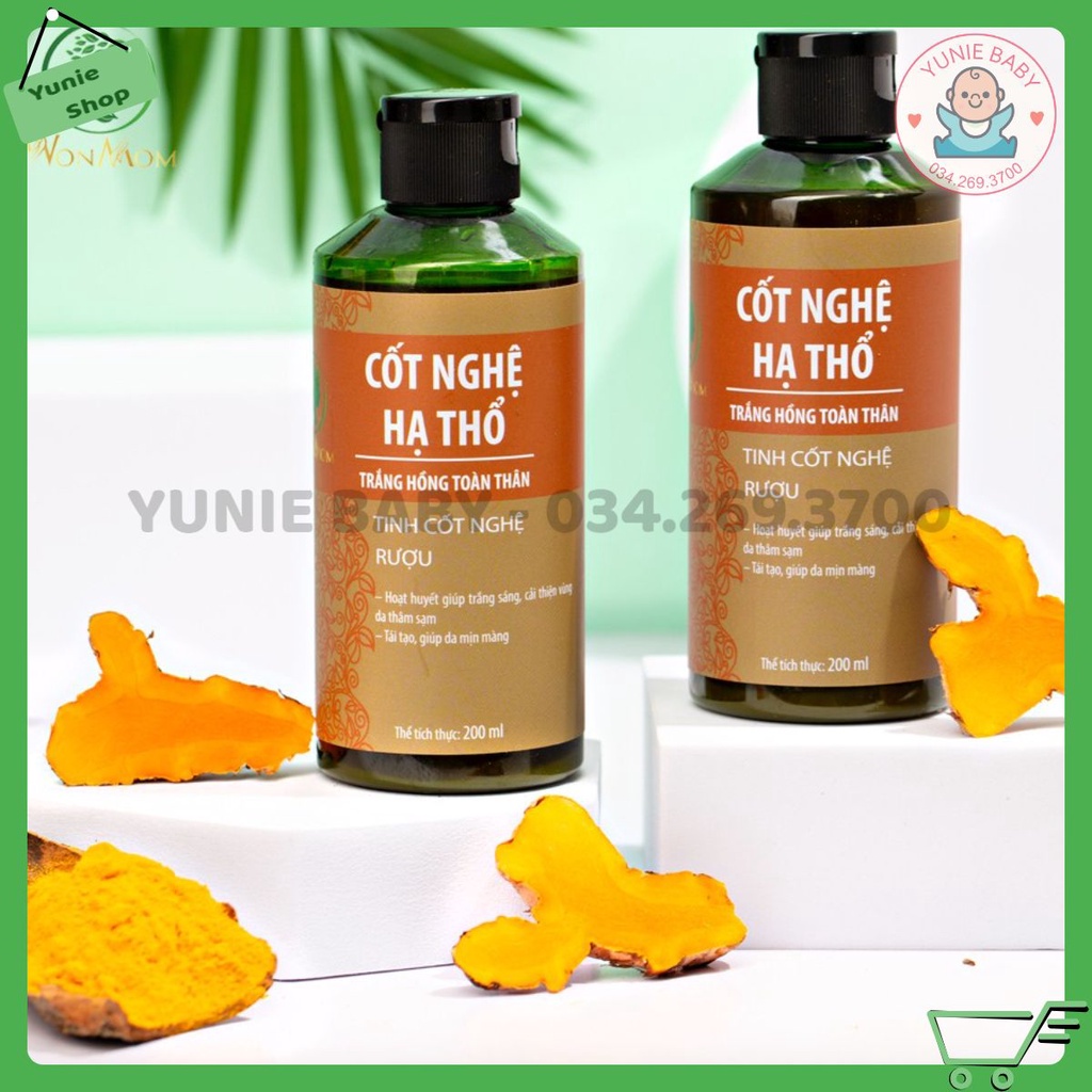 Cốt Nghệ - Cốt Gừng Hạ Thổ Massage Săn Chắc Vòng Eo, Lưu Thông Khí Huyết, Dưỡng Trắng Da Body Sau Sinh Wonmom 200ml