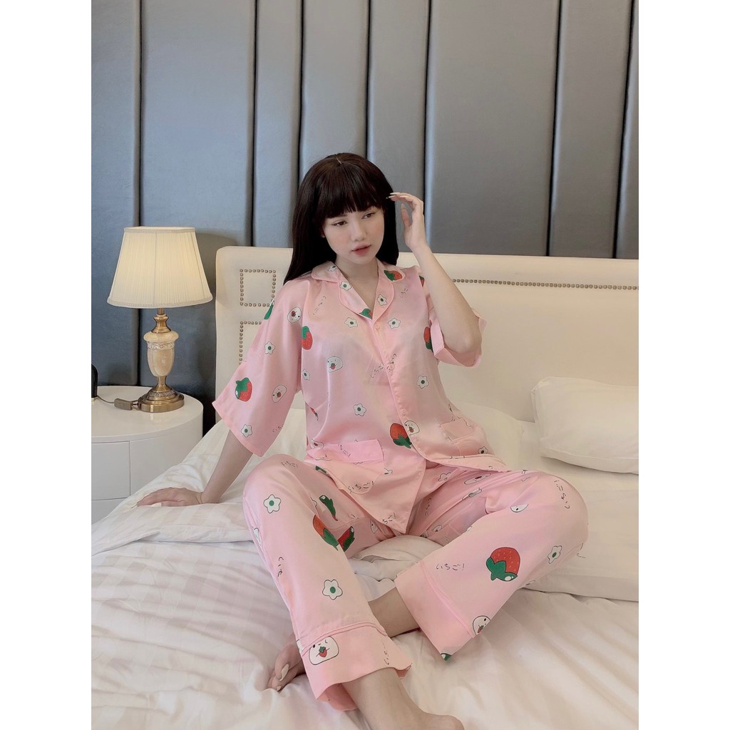 Đồ Bộ Pijama 🌸HÀNG ĐẸP CHUẨN🌸 Bộ Lụa Pijama Cộc-Dài Cánh Dơi Tay Lỡ