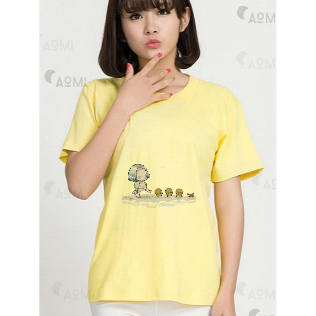 ÁO THUN NAM NỮ AT1714 ANIME GIRL VÀ VỊT CON THỜI TRANG AOMI unisex PHONG CÁCH CÁ TÍNH ĐẸP