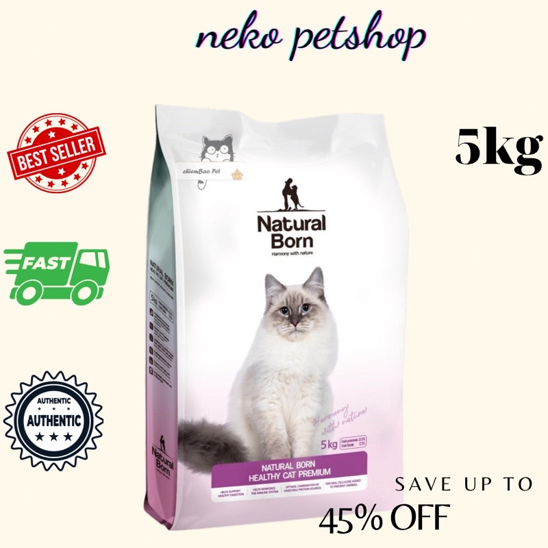 Hạt Natural Born cho mèo mọi lứa tuổi 5kg