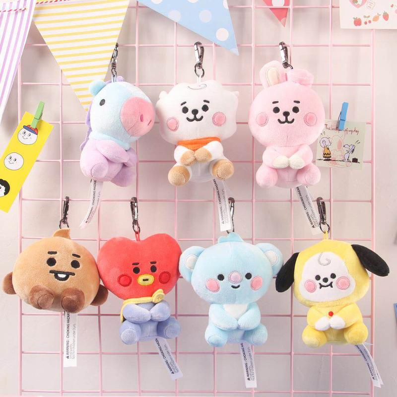 Móc Khóa Búp Bê Nhồi Bông Hàn Quốc 12cm TATA COOKY CHIMMY KOYA SHOOKY MANG RJ