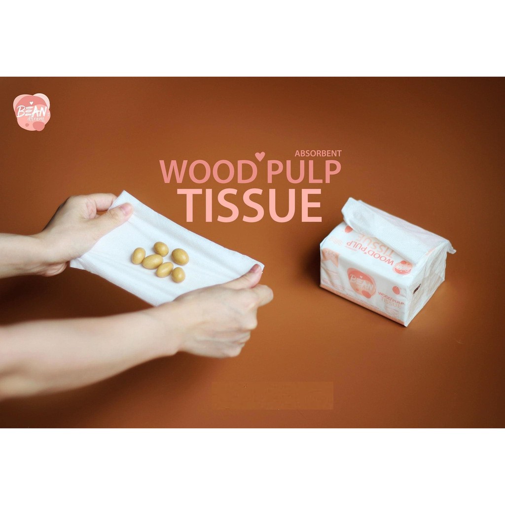 [Hàng Xuất Khẩu] Khăn Giấy Sạch BEAN - Wood Pulp Tissue 3 Lớp Siêu Dai, Mềm Mịn