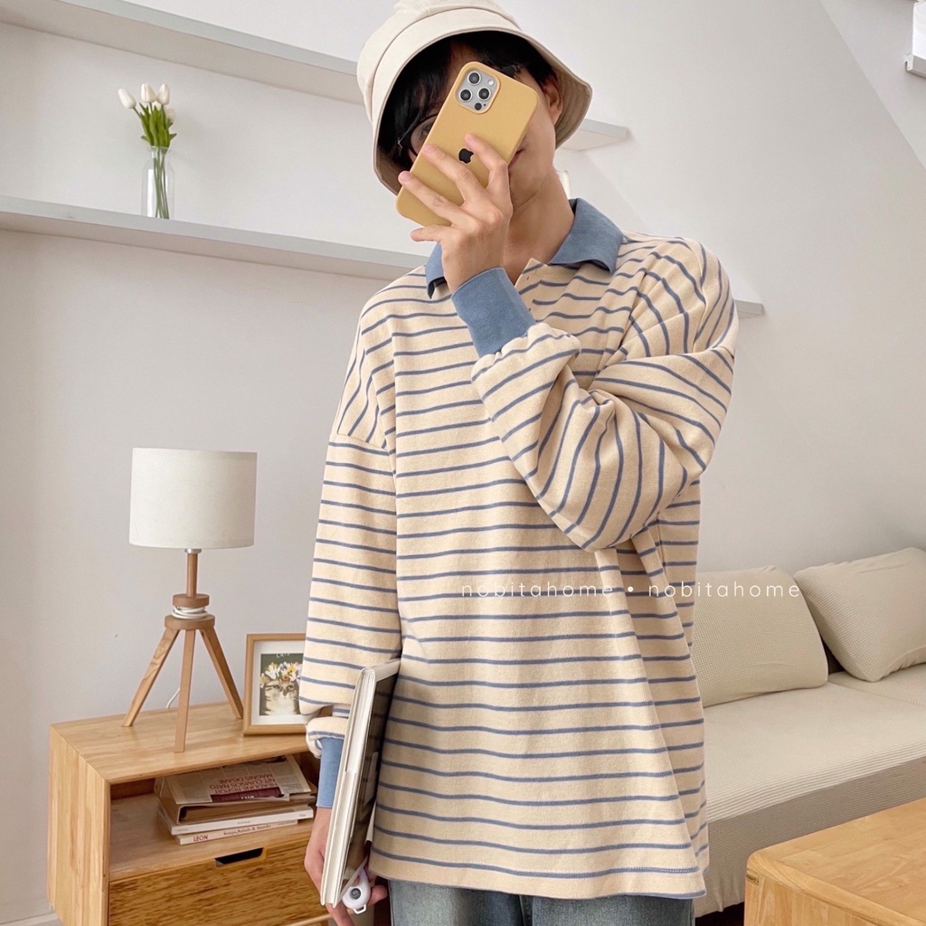 ÁO THUN TAY DÀI CỔ POLO KẺ SỌC BELFAST | BigBuy360 - bigbuy360.vn