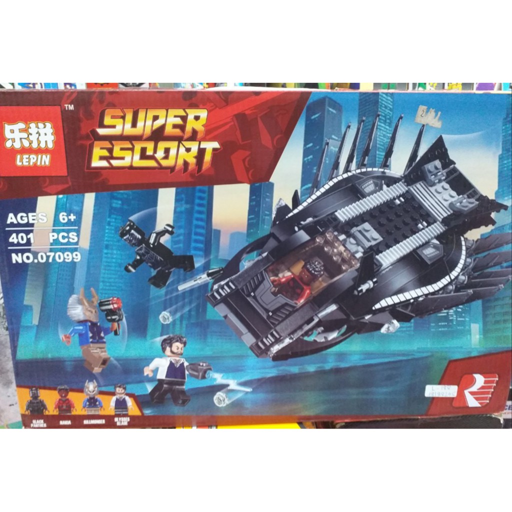 Bộ lắp ráp Lego  07099 Marvel Superheroes Máy bay của BLack Panther - siêu anh hùng báo đen (401 chi tiết)