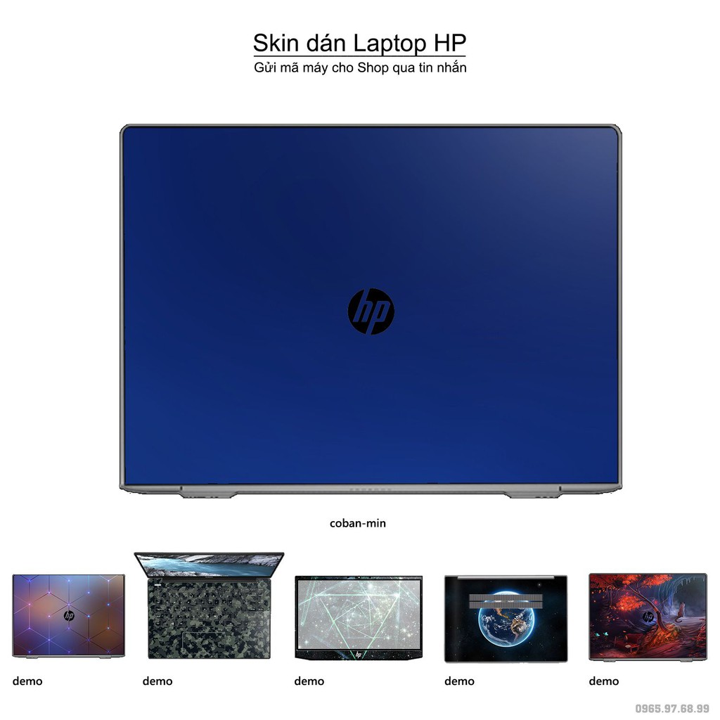 Skin dán Laptop HP màu xanh dương coban mịn (inbox mã máy cho Shop)