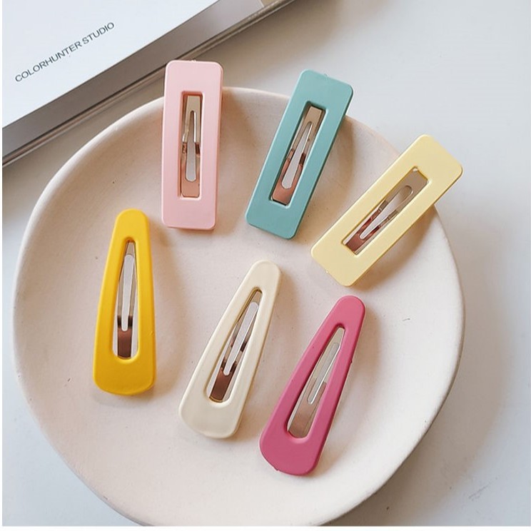 QADCOL Kẹp tóc màu sắc phong cách Hàn Quốc dễ thương cho nữ