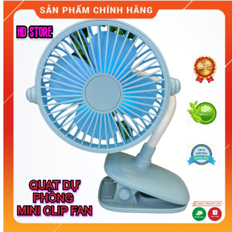 Quạt Mini Kẹp Tích Điện Clip Fan Siêu Tích Điện Tiện Lợi, Thuận Tiện Sử Dụng, Thiết Kế Thông Minh Góc Quay Quạt 360 Độ.