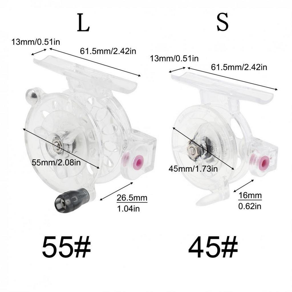 Máy câu cá bằng nhựa Abs siêu nhẹ 45mm 55mm cao cấp