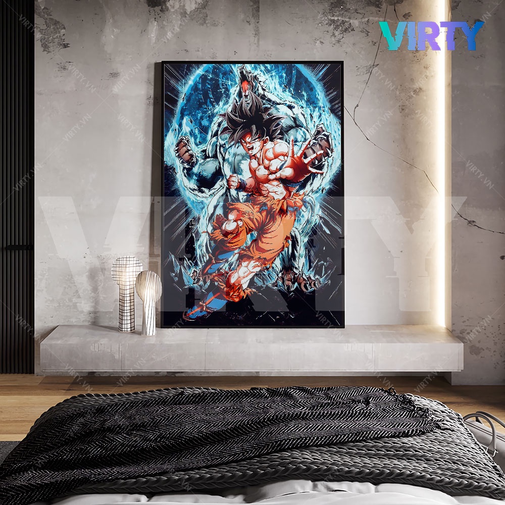 Tranh treo tường anime DRAGON BALL kèm khung composite VIRTY Tranh Canvas decor phòng ngủ, phòng làm việc ANIME